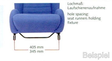 2x Wiechers Laufschienen mit 405mm Breite für einen Sitz Sportsitz Set Laufschienensatz