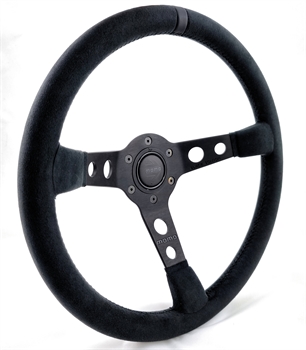 Momo MOD. 07 Black Edition Microfiber Sportlenkrad Modell 07 35 350mm schwarz mit Ledereinsatz auf 12Uhr black steering wheel volante