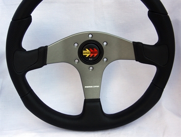 Momo Polyurethan Sportlenkrad Devil 350mm schwarz anthrazit silber steering wheel volante