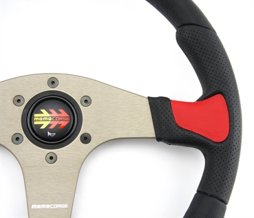 Momo Polyurethan Sportlenkrad Devil 350mm schwarz rot anthrazit silber steering wheel volante