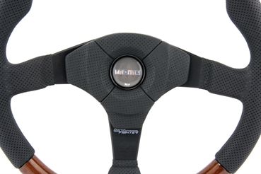 Momo Holz Mahagoni Sportlenkrad Dark Fighter 350mm braun schwarz steering wheel volante