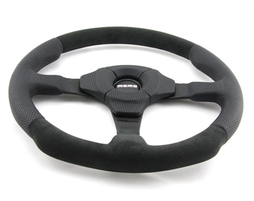 Momo Leder Alcantara Sportlenkrad Dark Fighter 350mm schwarz black steering wheel volante