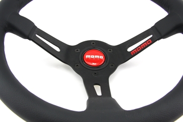 VDRIFT33NROSL Momo Leder Sportlenkrad Drifting 33cm 330mm schwarz rot steering wheel volante