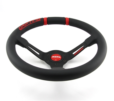 VDRIFT33NROSL Momo Leder Sportlenkrad Drifting 33cm 330mm schwarz rot steering wheel volante