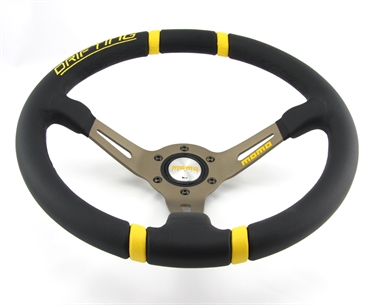 Momo Leder Sportlenkrad Drifting 350mm schwarz gelb anthrazit steering wheel volante