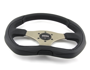 Momo Leder gelocht Sportlenkrad Eagle 350mm schwarz anthrazit silber ohne Ring steering wheel volante