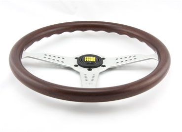 Momo Holz Mahagoni Sportlenkrad Heritage Grand Prix 350mm nussbaum matt silber steering wheel volante