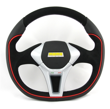 Momo Leder Sportlenkrad GT50 350mm schwarz rot silber Limitierte Auflage steering wheel volante