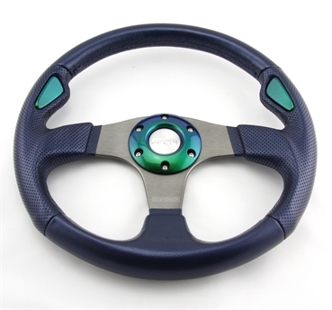 Momo Leder gelocht Sportlenkrad Jet 350mm blau, grün steering wheel volante