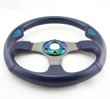 Momo Leder gelocht Sportlenkrad Jet 350mm blau, grün steering wheel volante