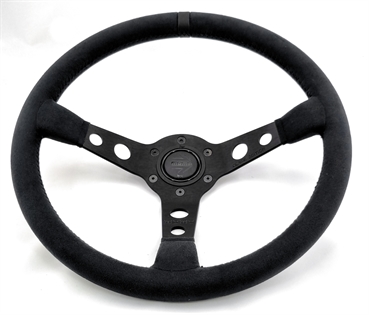 Momo Microfiber Sportlenkrad Modell MOD. 07 Black Edition 35 350mm schwarz Leder Einsatz black steering wheel volante