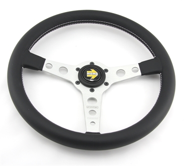 Momo Leder Sportlenkrad Prototipo 370mm schwarz silber steering wheel volante