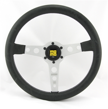 Momo Leder Sportlenkrad Prototipo Heritage 350mm schwarz silber steering wheel volante