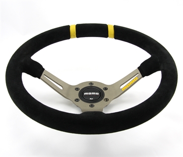 Momo Wildleder Sportlenkrad Drifting 330mm schwarz gelb anthrazit steering wheel volante