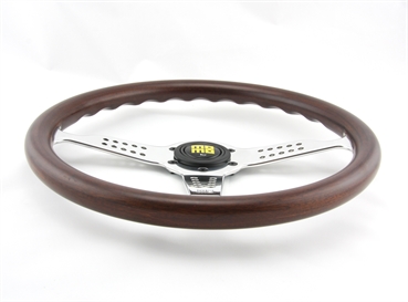 Momo Holz Mahagoni Sportlenkrad Heritage Super Grand Prix 350mm nussbaum matt verchromt steering wheel volante